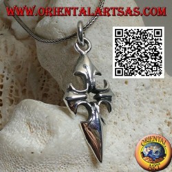 Pendentif croix de Saint-Jacques-de-Compostelle en argent avec trou central