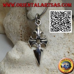 Pendant in silver cross of Santiago de Compostela with central hole