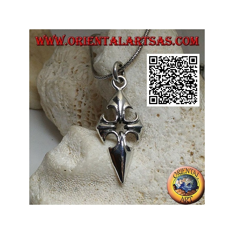 Pendant in silver cross of Santiago de Compostela with central hole