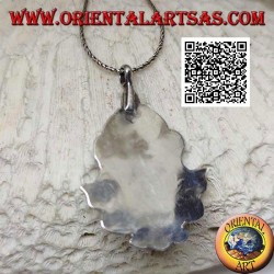 Colgante de plata Aṣṭamaṃgala "los ocho símbolos auspiciosos" con coral (grande)