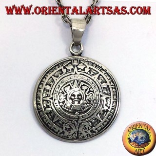 colgante de plata Piedra del Sol (calendario azteca)