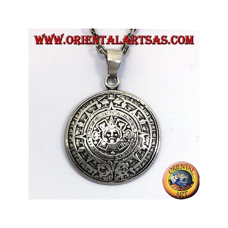 Sunstone pendentif en argent (CALENDRIER AZTEC)