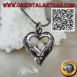 Silver pendant with heart-shaped openwork decoration