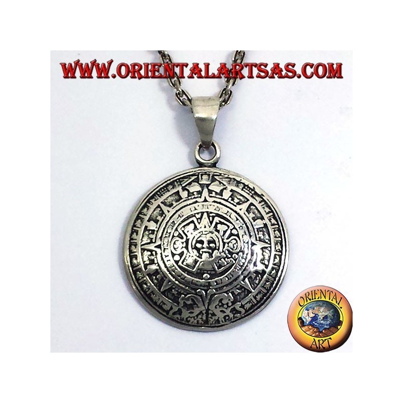 colgante de plata Piedra del Sol (calendario azteca)