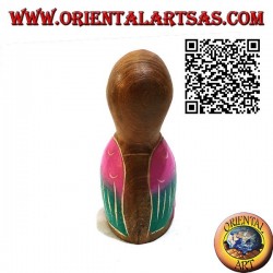 Sculpture of a toco toucan painted by hand, in 11 cm teak wood