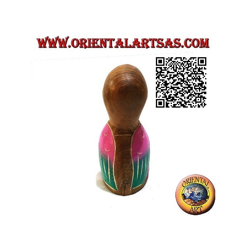 Sculpture of a toco toucan painted by hand, in 11 cm teak wood