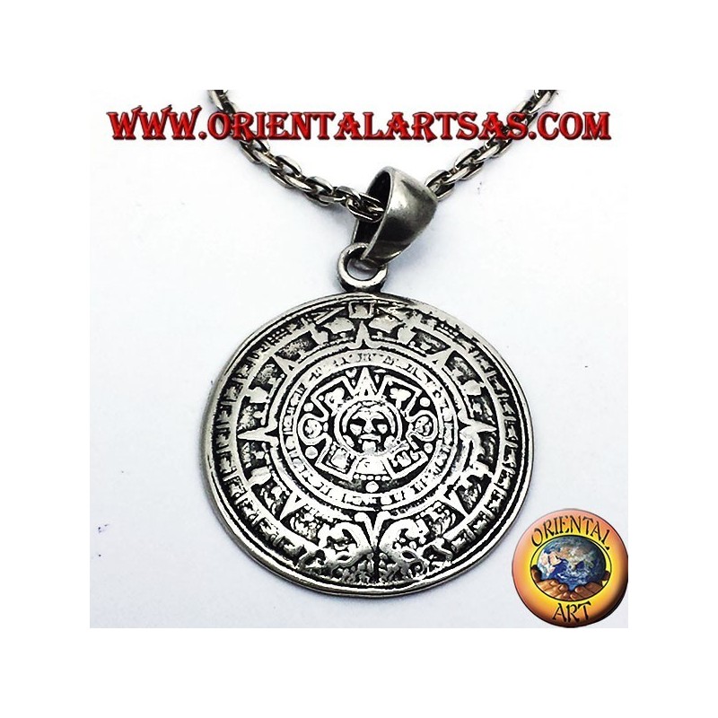 ciondolo in argento PIETRA DEL SOLE (CALENDARIO AZTECO)