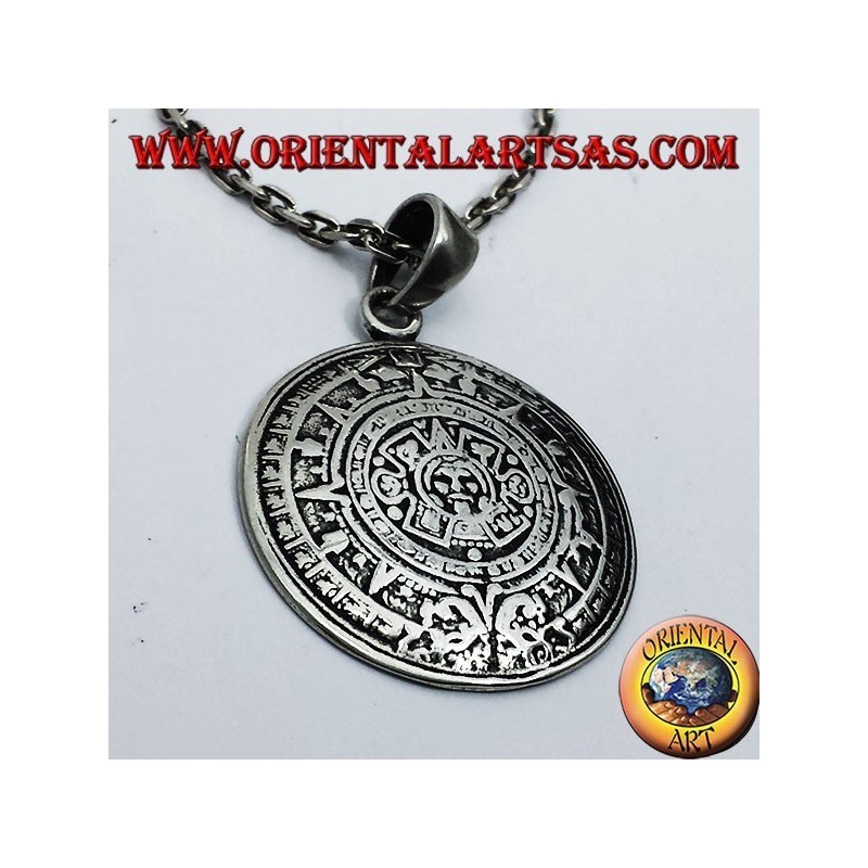 Sunstone pendentif en argent (CALENDRIER AZTEC)