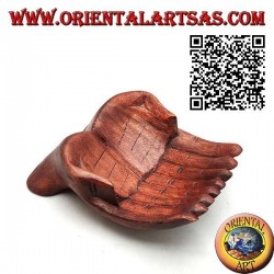 Pocket tray in the shape of joined hands in suar wood (small)