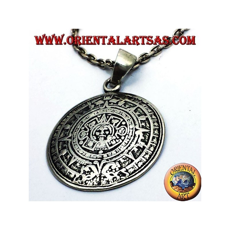 Sunstone pendentif en argent (CALENDRIER AZTEC)