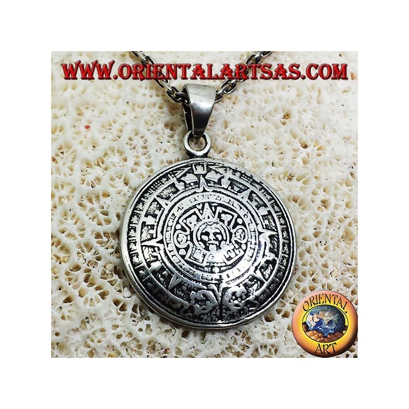 ciondolo in argento PIETRA DEL SOLE (CALENDARIO AZTECO)