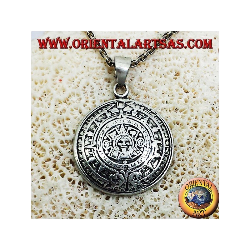ciondolo in argento PIETRA DEL SOLE (CALENDARIO AZTECO)