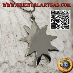 Pendentif en argent lisse, médaille en forme de soleil