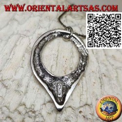 Pendentif en argent lisse en forme de goutte inversée avec crochet