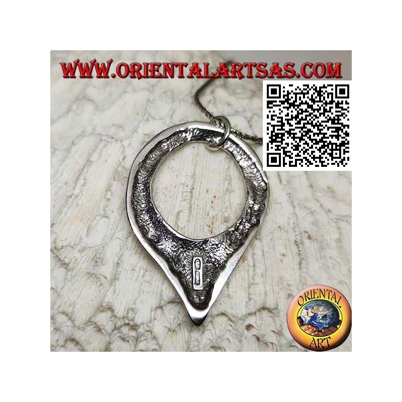 Colgante de plata lisa en forma de gota invertida con gancho