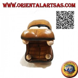 Escultura de hipopótamo pintada a mano, en madera de teca (grande)