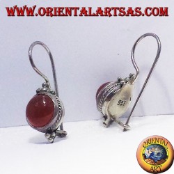 Ohrring mit Karneol rund um Bali, Silber