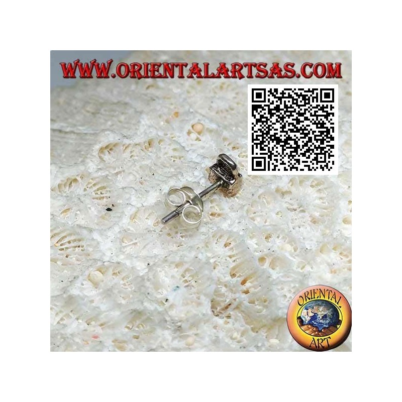 Mini boucle d'oreille en argent, cadenas fermé