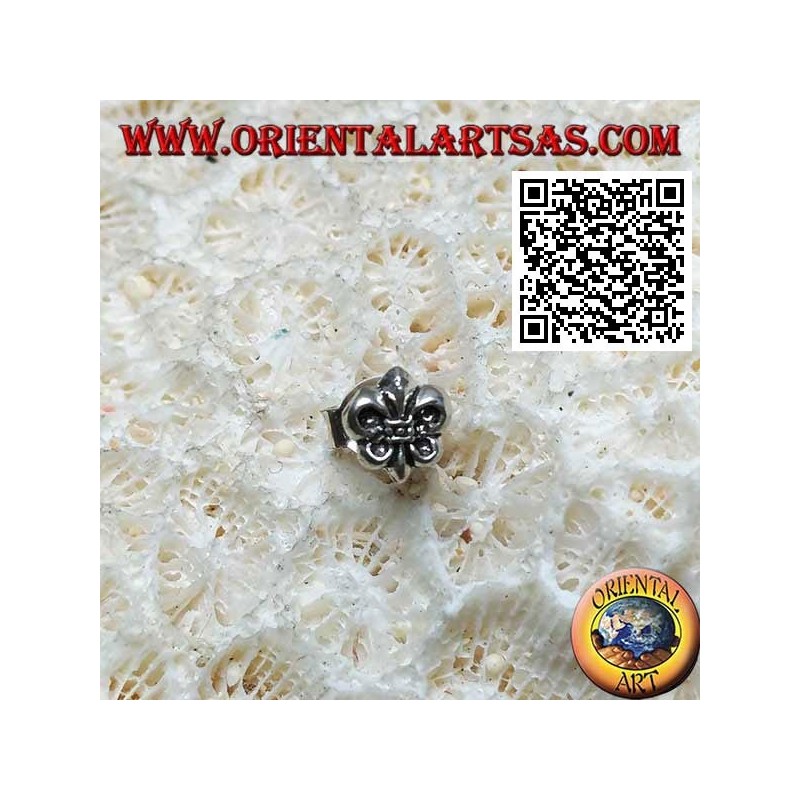 Mini orecchino in argento, il giglio mediceo (simbolo di Firenze)