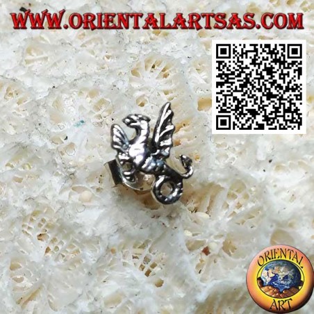 Mini orecchino in argento, "Tanninim" il drago marino
