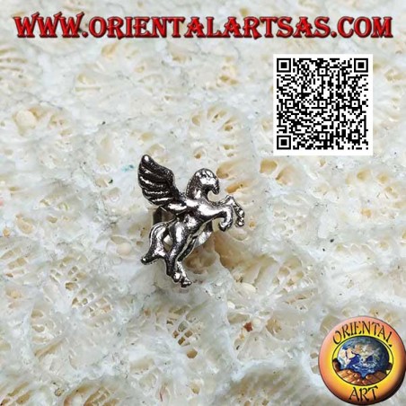Mini silver earring, Pegasus, the winged horse, on the right profile