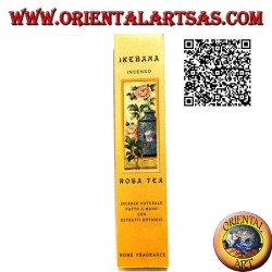 Incienso natural "Ikebana" con extractos botánicos aromatizados con té de rosas (20 barras)