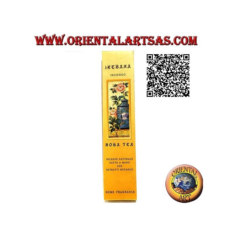 Incenso "Ikebana" naturale con estratti botanici all'aroma Te alle rose (20 sticks)