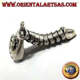 colgante, pene móviles, plata