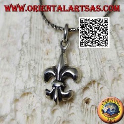 Pendentif en argent lisse en forme de lys, l'une des quatre figures héraldiques (symbole de Florence)