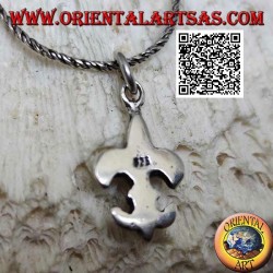 Pendentif en argent lisse en forme de lys, l'une des quatre figures héraldiques (symbole de Florence)
