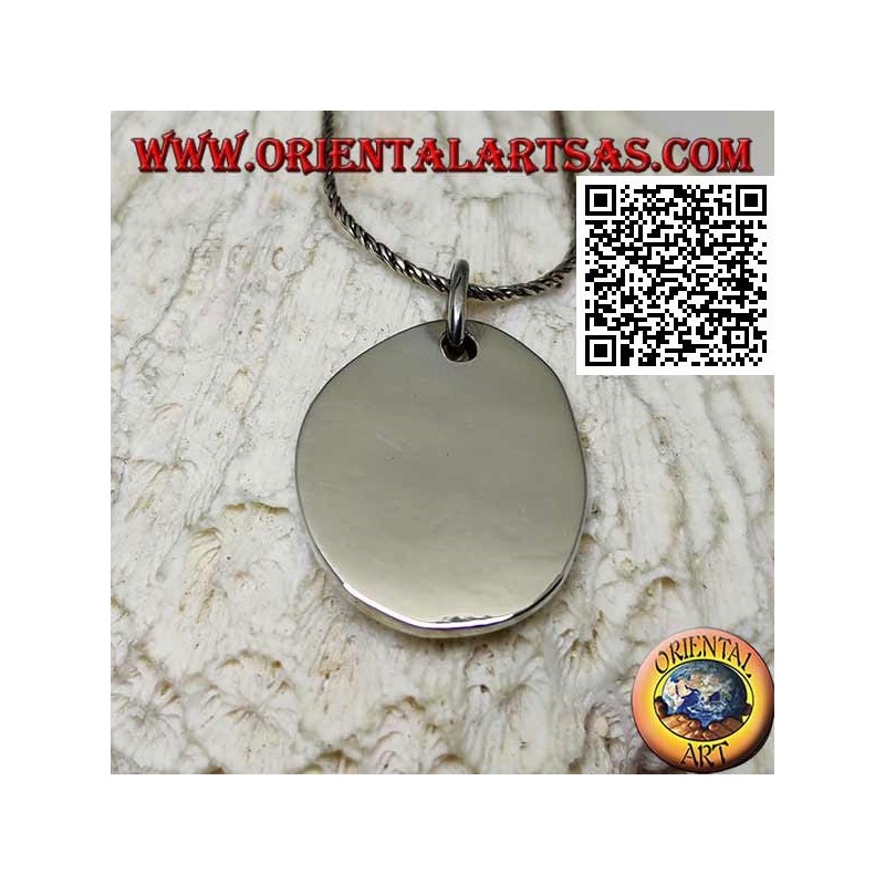 Silberanhänger mit glatter ovaler Medaille