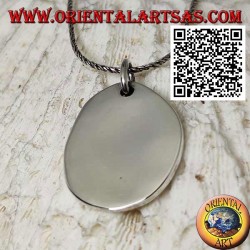 Silver pendant with smooth oval shape medal