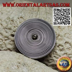 Broche espiral redondo plateado con bola central