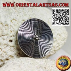 Broche espiral redondo plateado con bola central