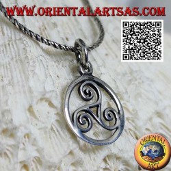 Silver pendant in the shape of a triskele / triskell in the 15 mm cosmic circle
