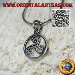 Silver pendant in the shape of a triskele / triskell in the 15 mm cosmic circle