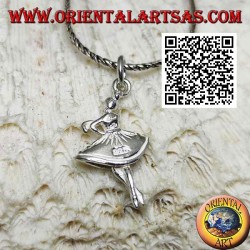 Pendentif en argent de danseuse de ballet en tutu en troisième position