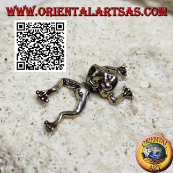 Silver pendant in the shape of a frog jointed on the center