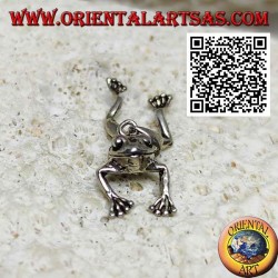 Silver pendant in the shape of a frog jointed on the center