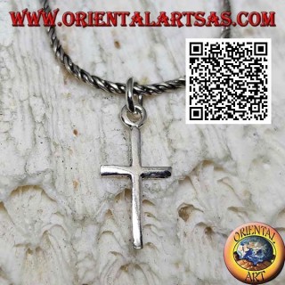 Ciondolo in argento croce immissa o latina liscia e semplice (piccola)