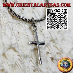 Pendentif en argent immissa ou croix latine lisse et simple (petit)