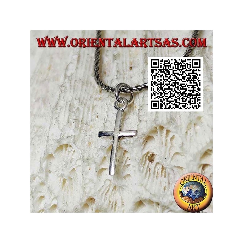 Pendentif en argent immissa ou croix latine lisse et simple (petit)