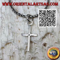 Smooth and simple immissa or latin cross silver pendant (small)