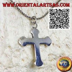 Colgante de plata cruz ortodoxa lisa y plana