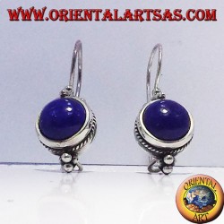 Boucles d'oreilles avec Lapis rondes, argent
