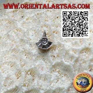 Silver mini earring, smile with conical hat and collar