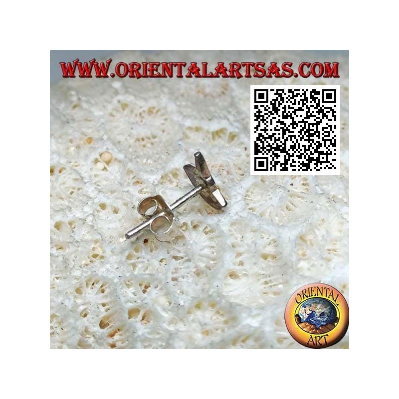 Silver mini earring, smile with conical hat and collar