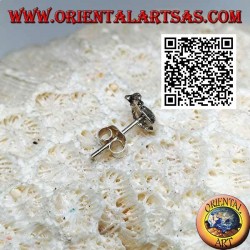 Mini boucle d'oreille en argent, sac de dollars