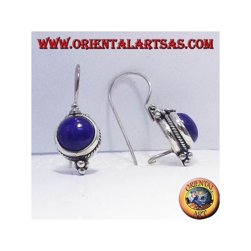 orecchino con Lapis tonda bali , in argento