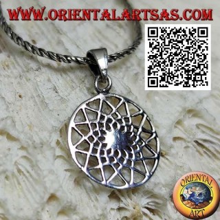 Pendentif en argent le quinconce, étoile à 12 branches (symbole maçonnique)